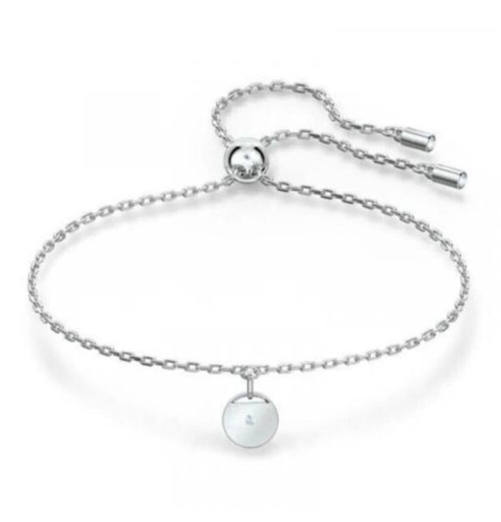 2001 NIB SWAROVSKI The Elements Women's Silver Tone Crystal Disc Slider Bracelet